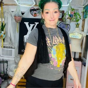 Wurl Black Knit Vest Classic Layering Piece Size Small